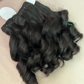 US Shipping Natural Raw Human Hair Bundles 100% Bouncy Curly BabyCurly Vietnamese Burmese Curly Hair Bundles Indian Curly Haircolor: Bouncy curly, Stretched Length: 30 inches