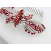 Faship Gorgeous Red Rhinestone Crystal Huge Big Floral Hair Comb