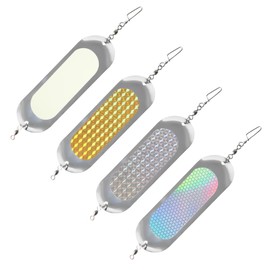 MiOYOOW 4PCS Fishing Flasher, 4.5" Lighted Bait Flasher Shasta Tackle Sling Blade for Trout, Salmon, Pike, Walleye, Bass
