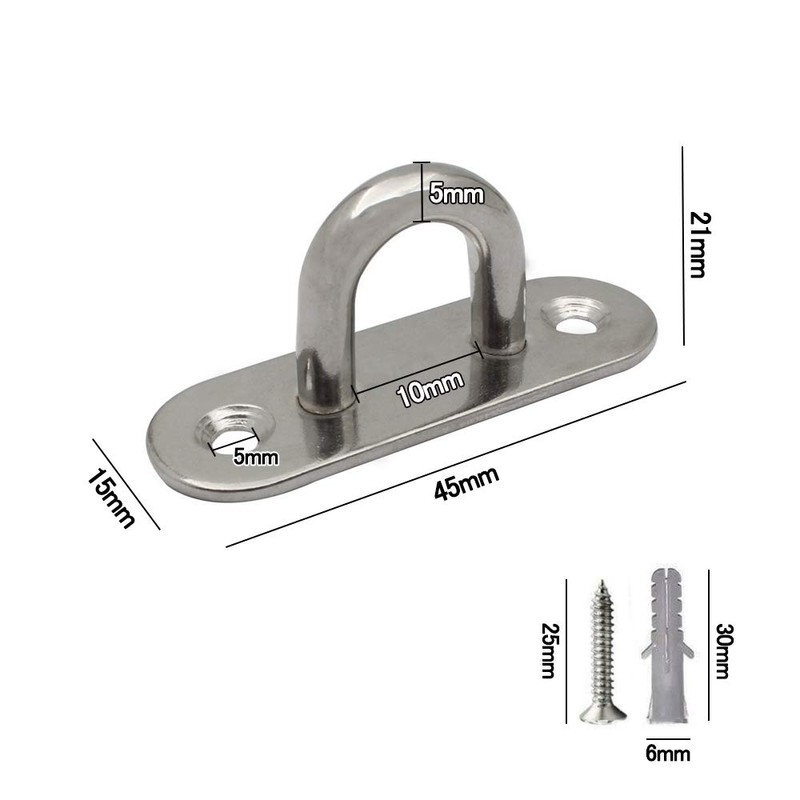 Pad Eye 5mm Thickness 10pcs 304 Stainless Steel with 20
