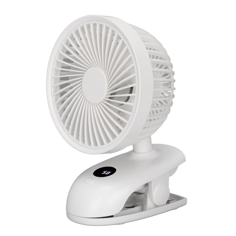 USB Desk Clip On Fan Intelligent Digital Display 3 Blades