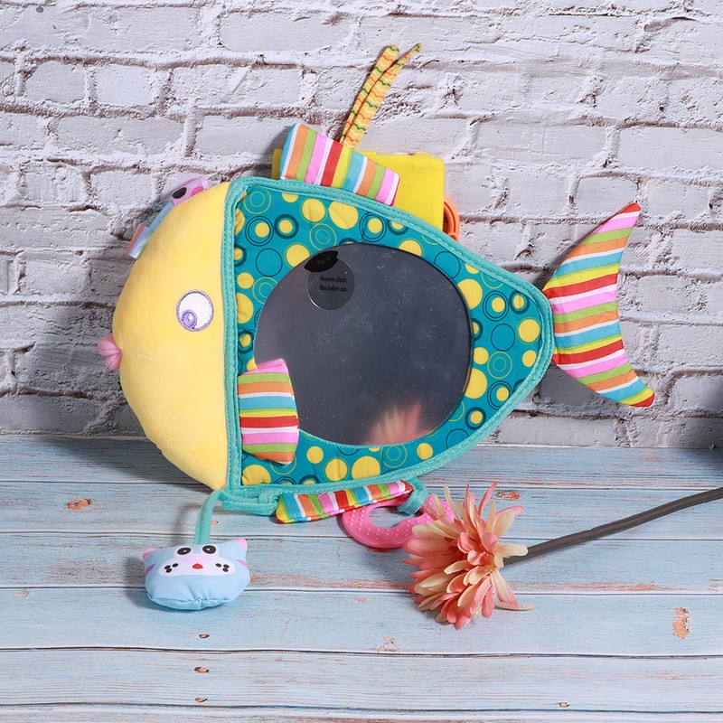 Car Backseat View Mirror Plush Fish Shape Cartoon Pattern Safety