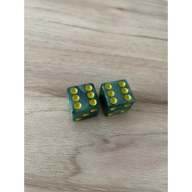 Unbranded 2X Green Pearl Yellow Dots Dice Valve Stem Cap Auto Car Truck Bike Motorcycle