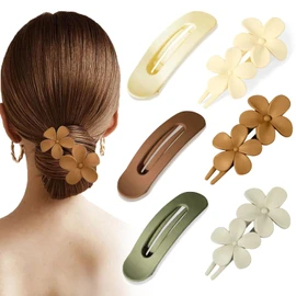 6 Piezas Pinzas para Cabello - Broches para Cabello de Mujer, Mate Antideslizante Multiestilo, Accesorios para Cabello Mujer para Todos Los Peinados (Neutros)