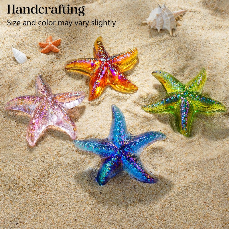 H&D HYALINE & DORA 2.8" Glass Starfish Figurine Handmade Blown