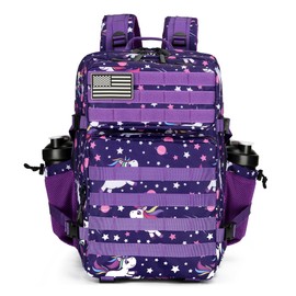 BNMJVJL Military Tactical Backpacks Molle Army Assault Pack Hydration Pack Waist Belt Tactical Daypack Molle (Purple Star)