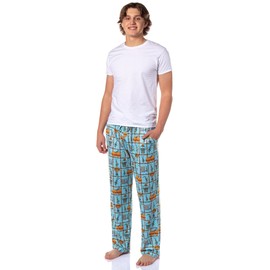 INTIMO SpongeBob SquarePants Men's Chum Bucket Chum-Balaya Sleep Pajama Pants For Adults (Large) Blue