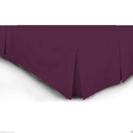 HASSTEX Pleated Poly-Cotton Platform Base Valance 40CM Sheets 200 Thread Counts(Plum-Double)