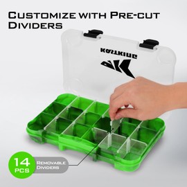 KastKing Bait Vault Camouflage Tackle Box, Plastic Tackle Trays, Fishing Tackle Box Storage Organizer with Removable Dividers, 4 Packs Lure Boxes Terminal Tackle Storage, Rounded Corner