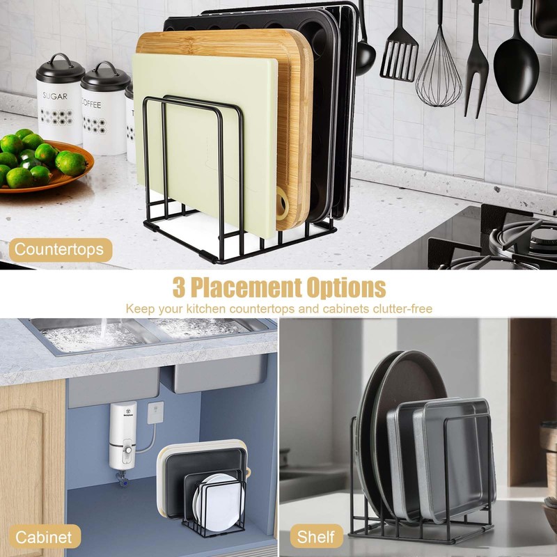 Mythco Kitchen Cabinet Cutting Board Organizer, Cookie Sheet Storage Rack,Cabinet