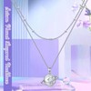 HUKKUN Space Planet Layered Necklace 925 Sterling Silver Space Galaxy