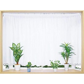 [cloth shop clothya] lace curtain for bay windows width approx. 300 x length 90cm [square pattern straight]