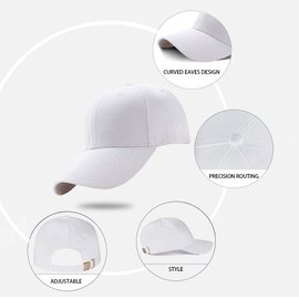 Tybiky Unisex Outdoor Baseball Cap Women's Sun Hat Adjustable Hats Adult Hat Casual Baseball Cap Breathable and Comfortable Hip Hop Flat Hats Men's Baseball Cap, White, 54-56