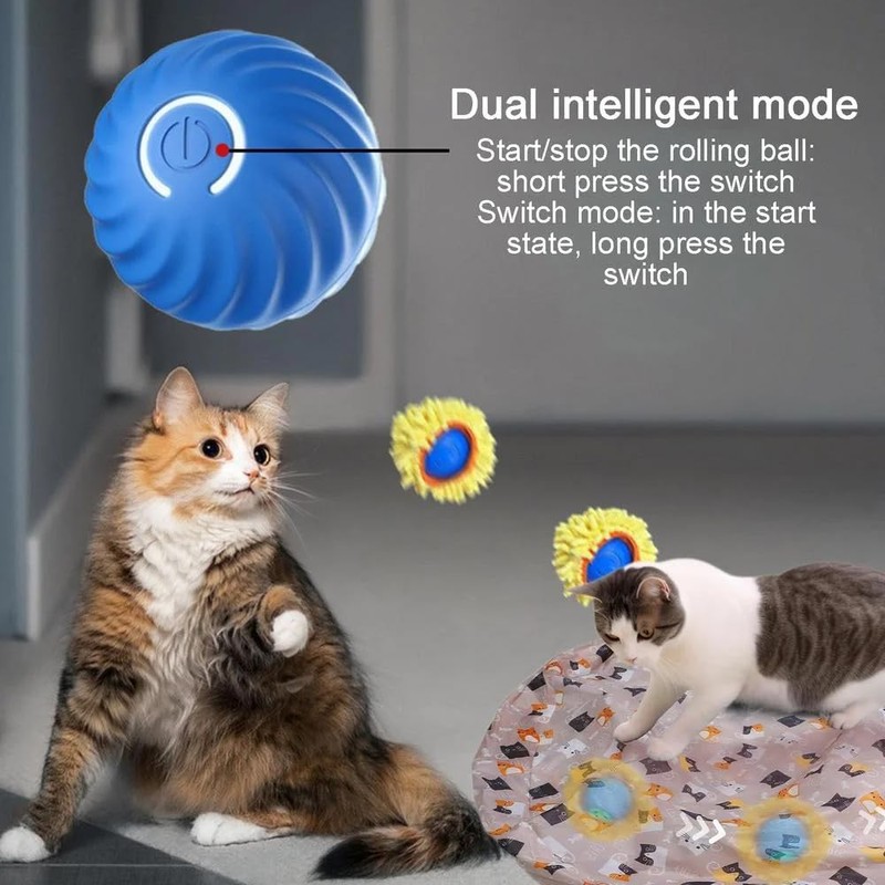 WPOYM Interactive Cat Toys Ball Fast Rolling in Pouch, Motion