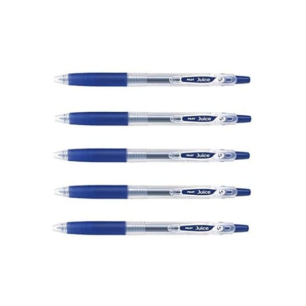 Pilot Juice Retractable Premium Gel Ink Roller Ball Pens, Ultra Fine Point,-0.38mm-Blue Black Ink,-Value Set of 5