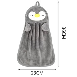 DOULEIN Children's Hand Towel, Pack of 5 Animal Children's Towel Set, Microfibre Absorbent Towels, Hanging, Quick Drying, Absorbent Wash Cloths for Kitchens and Bathrooms