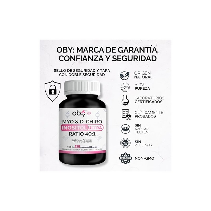 Oby Myo Chiro Inositol Ratio 120 Capsulas 050 Porcion Ingredientes