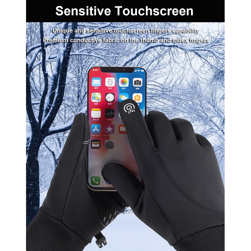 Winter Gloves Men & Women, Touch Screen Gloves Running Gloves