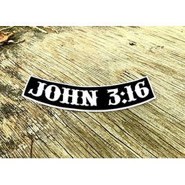 John 3:16 Christian Biker Rocker Patch 12"X3" for Jacket Vest Leathers