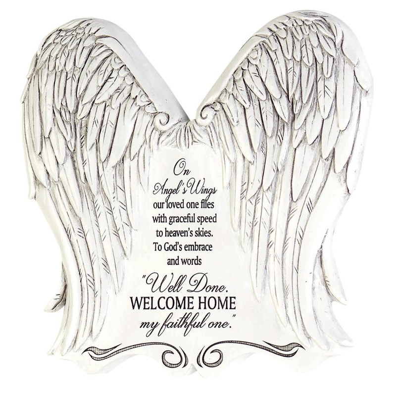 Dicksons Angel's Wings Bereavement White 7.5 x 7.5 Resin Outdoor