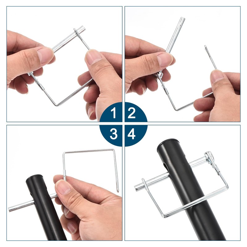 Sourcing Map 10Pcs Carbon Steel Silver Blue Coupler Pin, 0.24"