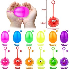 Aorvp Needoh Easter 12 Pack Prefilled Easter Eggs with Fidget Toys - Light Up Puffer Balls, Squeeze Sensory Stress Relief Toys, Easter Hunt Fillers, Basket Stuffers & Party Favors for Boys & Girls