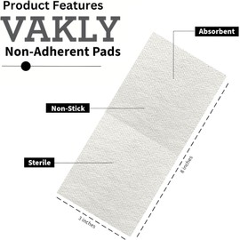 Sterile Non-Adherent Non Stick 3x8 Gauze Pads - Thick Non-Stick Non-Adhesive Wound Dressing 3''x8'' Individually Sealed | Highly Absorbent 3’’ x 8’’ Rectangle Bandage | Painless Removal (100)