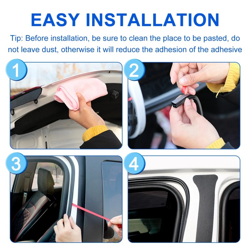 TSUINZ For Honda Car Door 5M L-Shape Soundproofing Seal Rubber