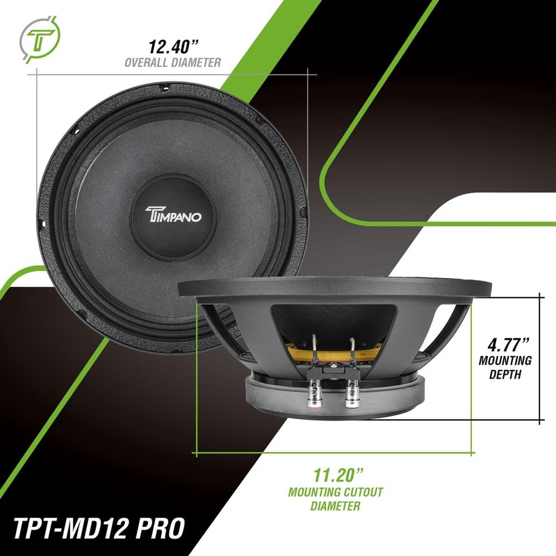 Timpano TPT-MD12 PRO - 12" Midrange Speaker, 12 Inches Mid