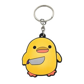 Promotech Boss Duck Keyring - 1 Piece PVC Keyring for Kids & Adults - Cute Animal Pendant for Backpack, Bag, Car & Keychain