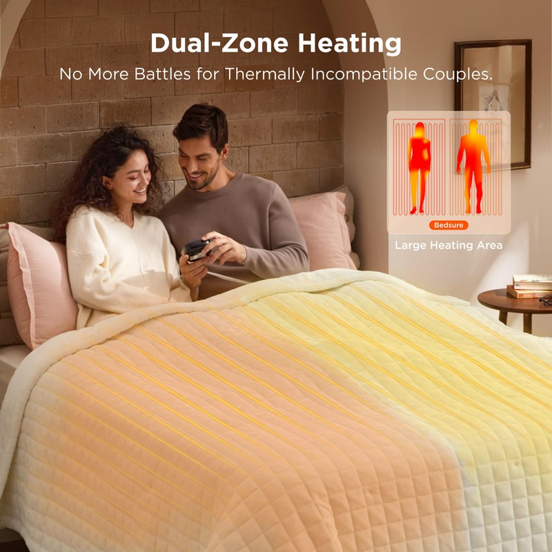 Bedsure Electric Blanket Queen Size - Quilted Winter Bedding of