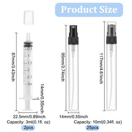 BENECREAT 25 PCS Mini Glass Fine Mist Spray Bottle, 10ml Glass Perfume Sample Spray Bottle, Refillable Fine Mist Spray Bottle for Travelling Perfume, Makeup Carrying