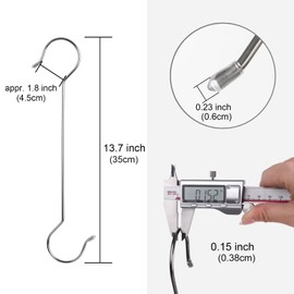 12 Pcs S Shaped Hooks Stainless Steel Long Drying Rod Veranda (35CM-12 Pack)