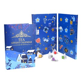 Spetebo Tea Book Advent Calendar 2024 Large - 35 x 24 cm - Various Types of Tea for the Christmas Season - Advent Christmas Decoration Calendar Trial Set