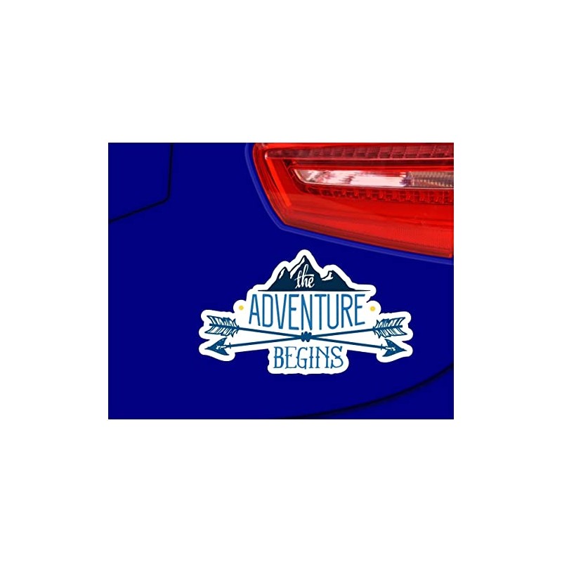 Samunshi® Adventure Begins Lettering Sticker Car Sticker Windscreen Sticker Motorcycle