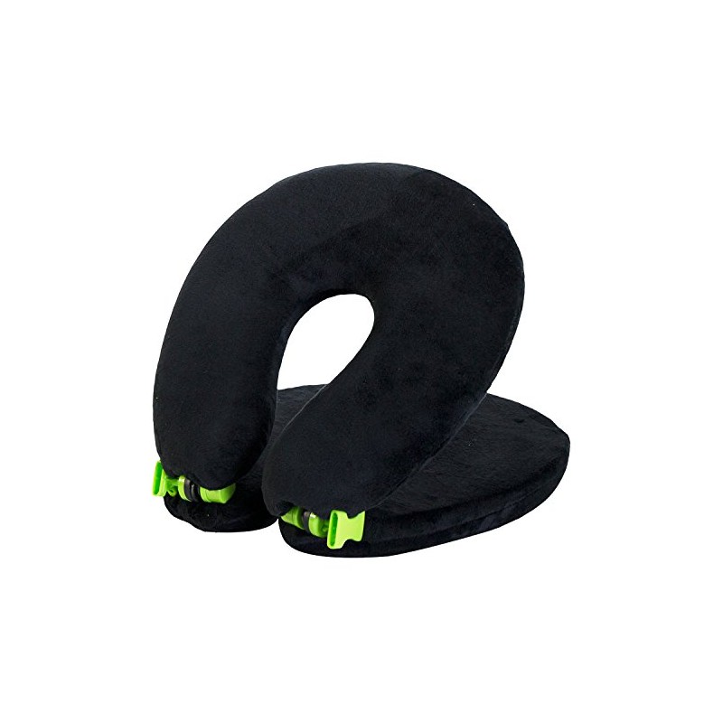 FaceCradle Adjustable Travel Pillow, Multiple Uses and Modes, Ergonomic, Black