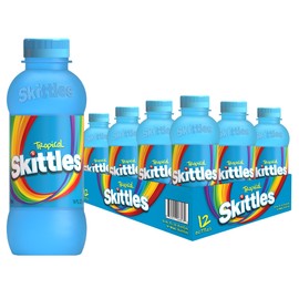Warheads SKITTLES™ Candy Flavored Drink - Tropical Flavor | Bulk Candy Drinks with Fruity Flavors | 12 Fl oz. Bottles, Pack of 12