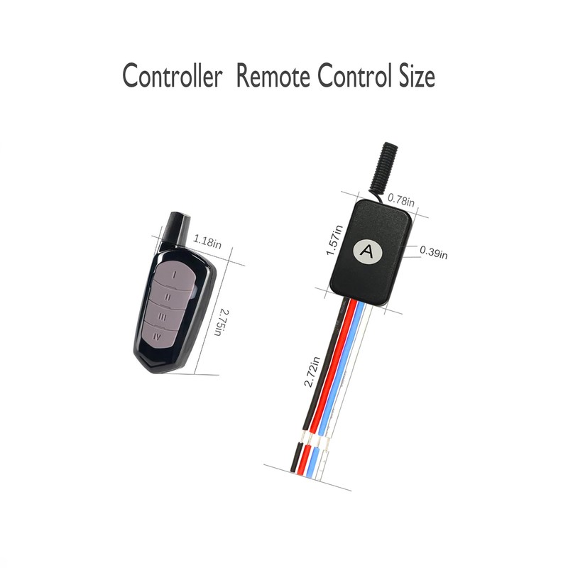 WOODGUILIN 2-Way Wireless Switch DC 12V Wireless Remote Control Switch