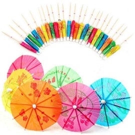 SHATCHI 72/144 Umbrellas Wedding Summer Party Food Drink Decorations Picks Sticks Cocktail Accessories & Cocktail, Assorted, Pack of 144