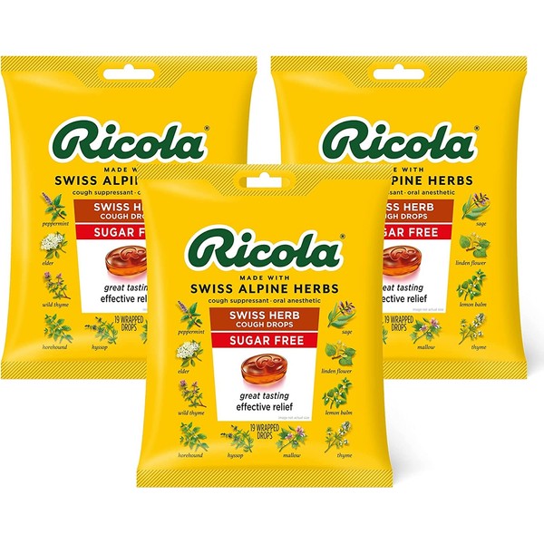 Ricola Sugar Free Swiss Herb Herbal Cough Suppressant Throat Drops