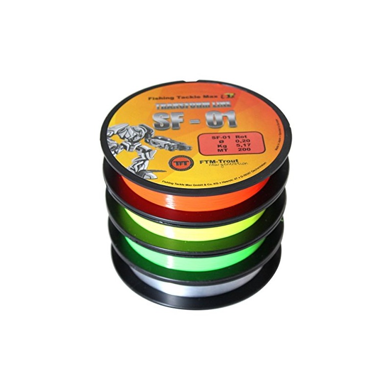 TFT Transform Line SF-01 200 m Neon Red Monofilament Fishing