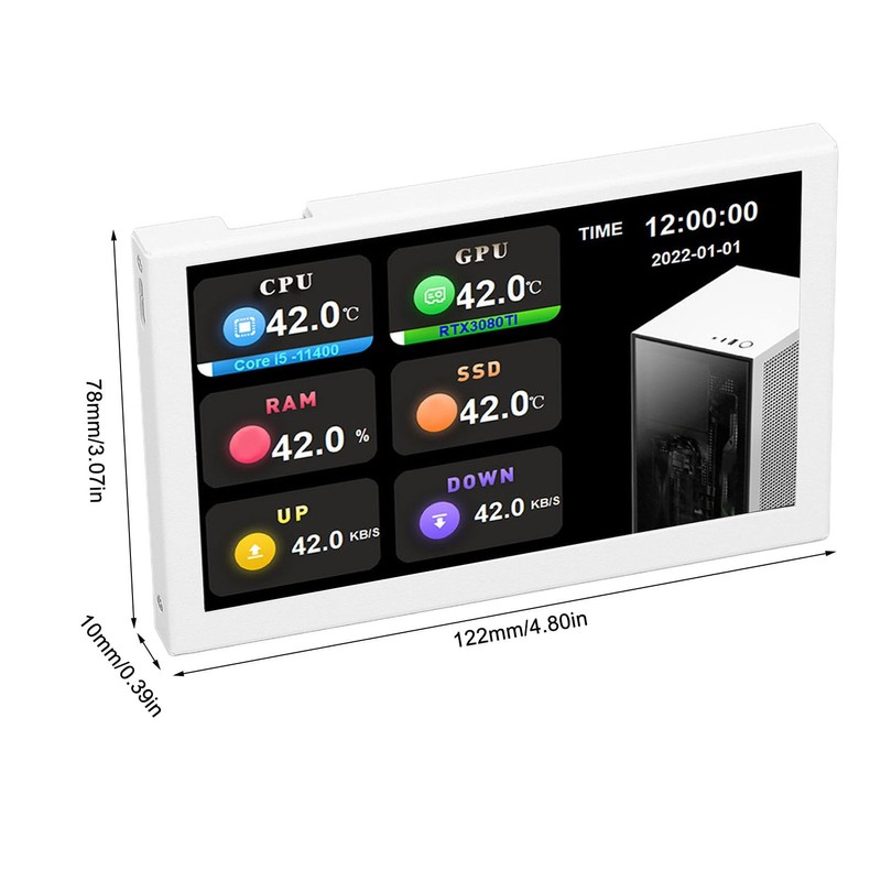 IPS USB Mini Screen 5 Inch with PC Temperature Display,