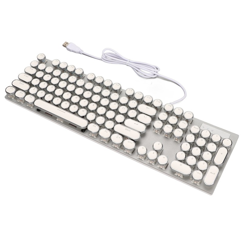 Blue Switch Mechanical Keyboard 104 Keys Backlight Ergonomic Retro Steampunk