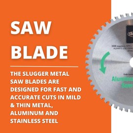 Slugger by Fein Aluminum Cutting Saw Blade - Fast and Accurate Cuts up to 3/8" in Stainless Steel, Mild & Thin Metals, 7" Diameter, 54 Teeth - 63502007510