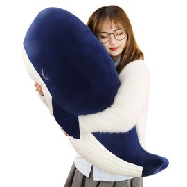 TWDRTDD Whale Plush, Cute Toy, Funny, Blue Whale, Cute, Bedroom, Fluffy, Animal, Doll, Bedroom, Present, Store Decoration, Mother's Day, Children's Day, Birthday, School Entrance Celebration, Graduation Gift, Christmas Gift (Blue, 17.7 inches (45 cm)