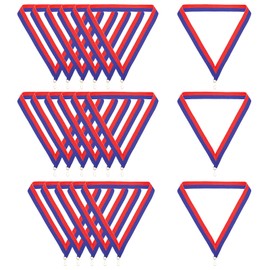 PATIKIL Award Neck Ribbons with Snap Clips, 20 Pcs Polyester Striped Medal Lanyards Ribbon for Competitions Sports Meetings Sports Party, Blue Red