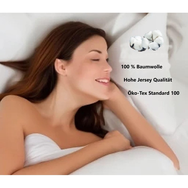 EXKLUSIV HEIMTEXTIL Brand Jersey Fitted Sheet Flat Sheet Elasticated Hem