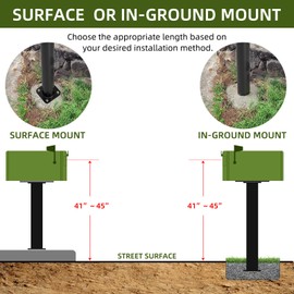KOMOHOM 27" Mailbox Post with Mounting Bracket Installed On Concrete Floor, Compatible with Mail Boss, Architectural MAILBOXES, Gibraltar, hykolity, ShoppingOnBed, adoorn