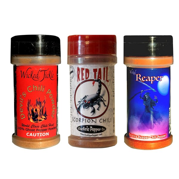 Spice Gift Set Carolina Reaper Chili Powder Ghost Pepper Scorpion Powder 3 Pack
