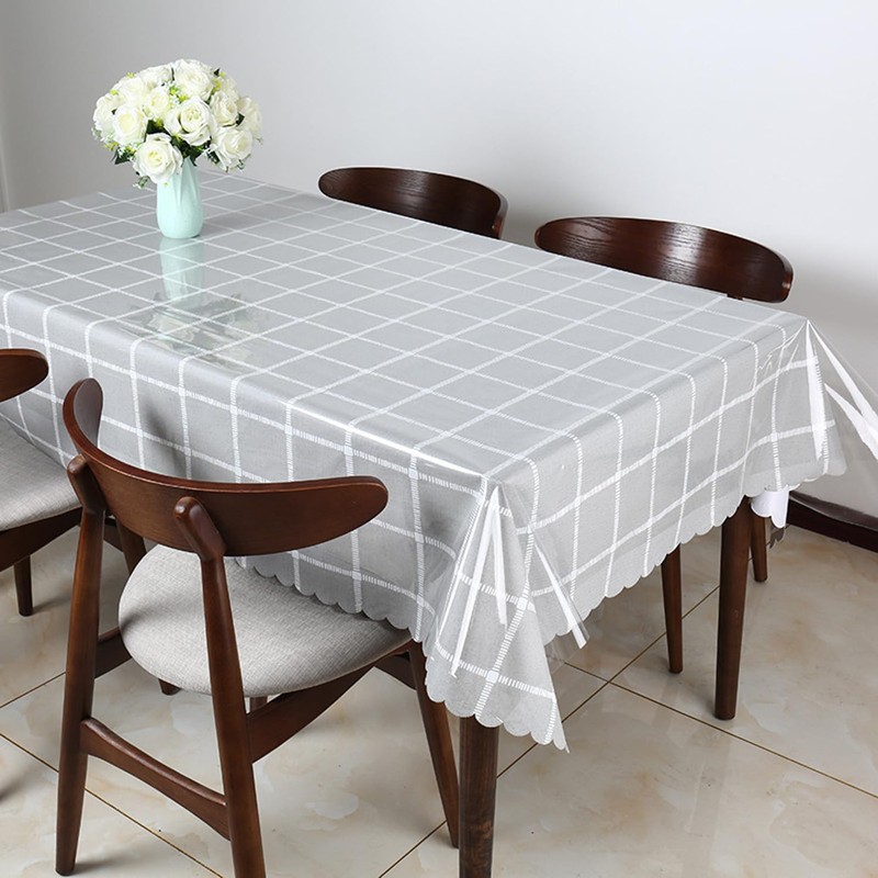 Ragyzity Clear PVC Tablecloth Protector 60 x 84 Inch, Rectangle